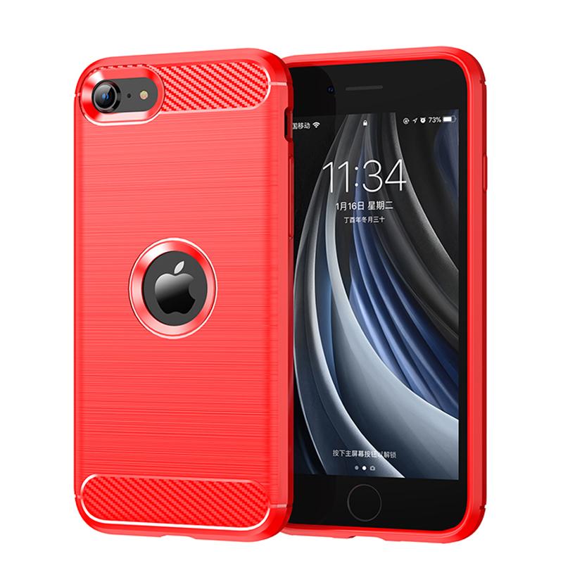 Für iPhone SE 2020 Hülle Für iPhone SE 2020 Hülle Stoßfeste Silikon TPU Schutz Handy Schwarze Hülle Für iPhone SE 2020 For iPhone SE 2020 rot