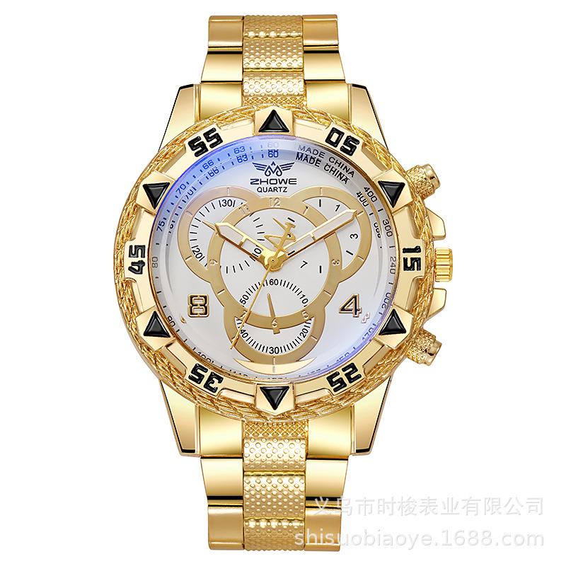 Neue Design Mode Männer Business Uhren Luxus Edelstahl Männer Quarz Armbanduhren Top Marke Männlichen Uhr gold