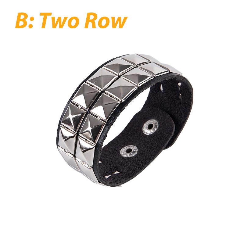 Einzigartiger Armreif mit Nieten und Nieten, breite Manschette, Punk, Gothic, Rock, Unisex, Herrenschmuck