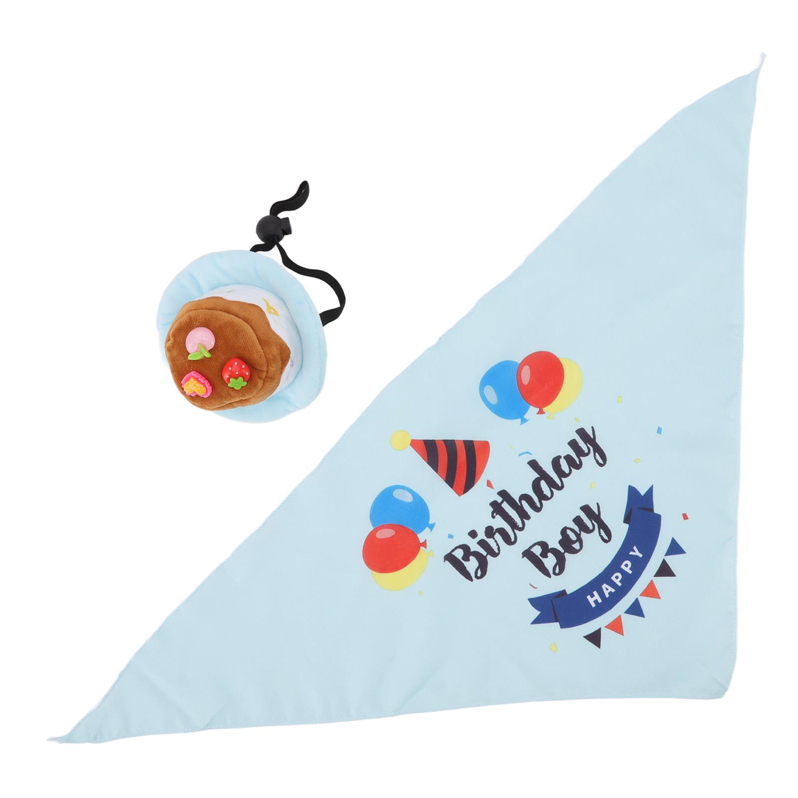 Hunde Geburtstagsparty Zubehör Lustiges Quietsch-Hunde-Bandana Dreieckiges Lätzchen Schal für Hund Welpe blau