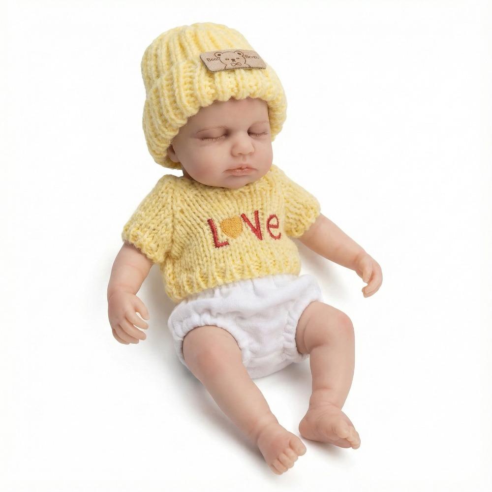 8 Zoll Vollkörper Reborn Puppen aus massivem Silikon LouLou Niedliche Mini-Handflächen-Neugeborenen-Babypuppen Realistische Schlafbaby-Puppe Spielzeug für Kinder Weihnachtsgeschenke girl doll