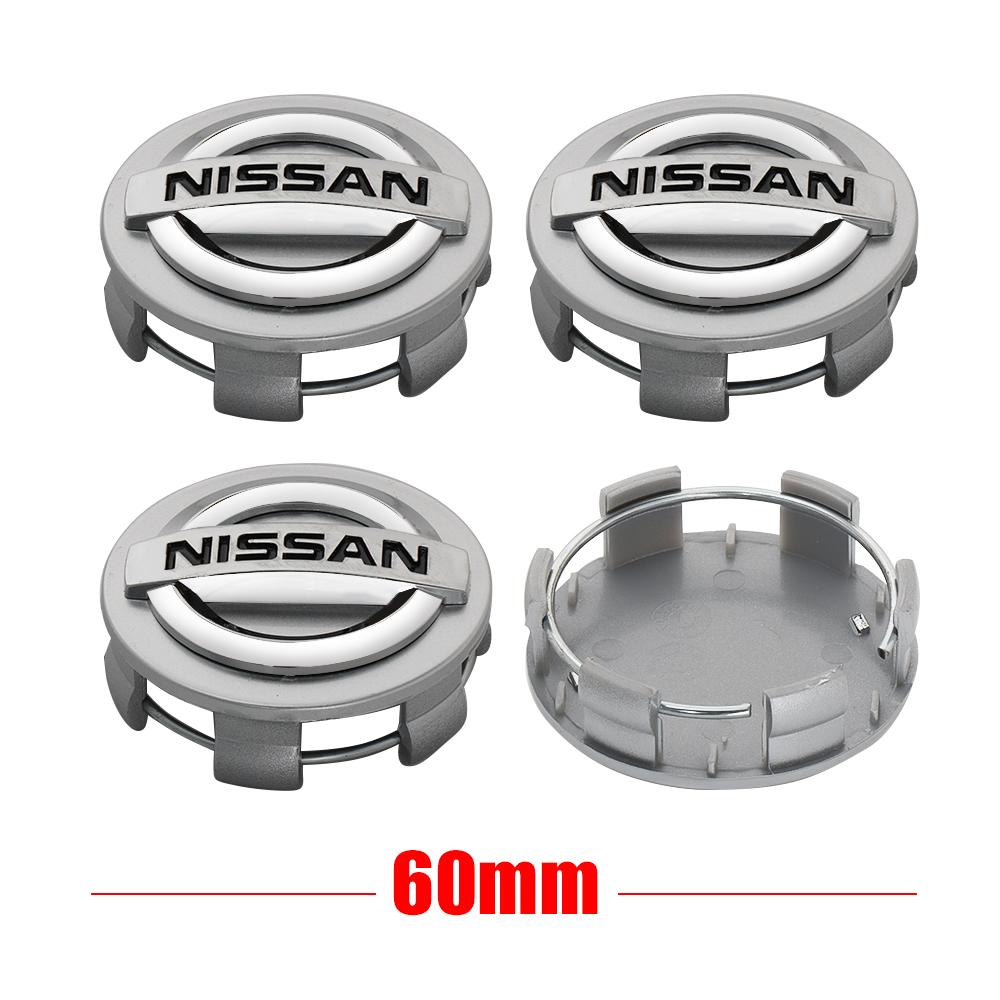 4 Stück 60mm Auto Radmitte Nabendeckel Felgenabdeckung Für Nissan X-trail Qashqai J10 J11 Note Juke Patrol Leaf Tiida Autozubehör weiß