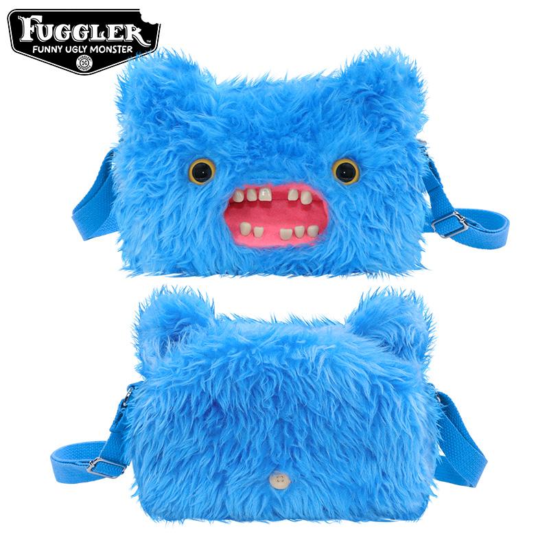 Fugglers Plüschtiere Umhängetasche Fuggler Mr Buttons Kreischer Schwarzes Monster Stofftier Plüsch Umhängetasche Geburtstagspuppe Geschenke