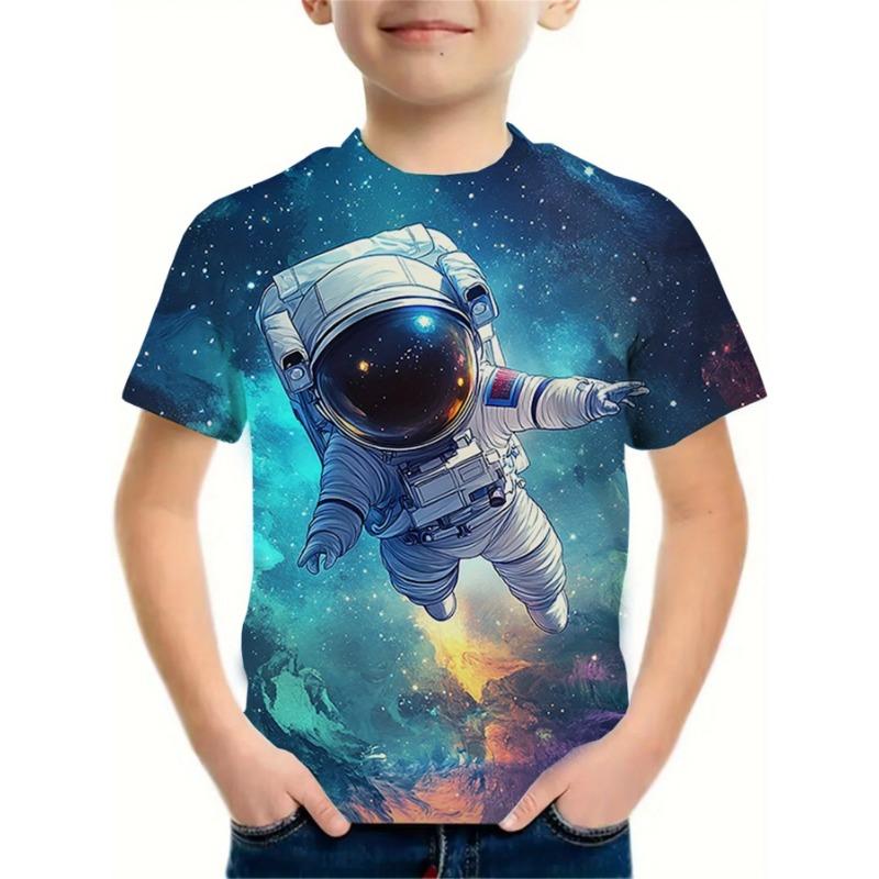 Mode Kinder T-Shirt Sommer Kurzarm T-Shirt für Jungen Cartoon 3D Druck Jungen T-Shirt Rundhals 2025 Kinderbekleidung 140