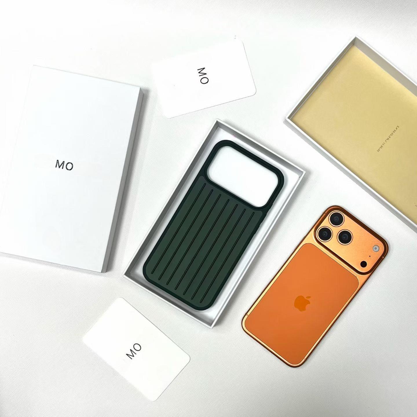 Aluminiumlegierung Für RIMOWA Luxus Business Gepäckkoffer Für IPhone 17 Pro Max 16 15 14 13 3D Wellenstreifen Stilvoll Verbessern Sturzsicher Schutzhülle iPhone17 Pro Max grün