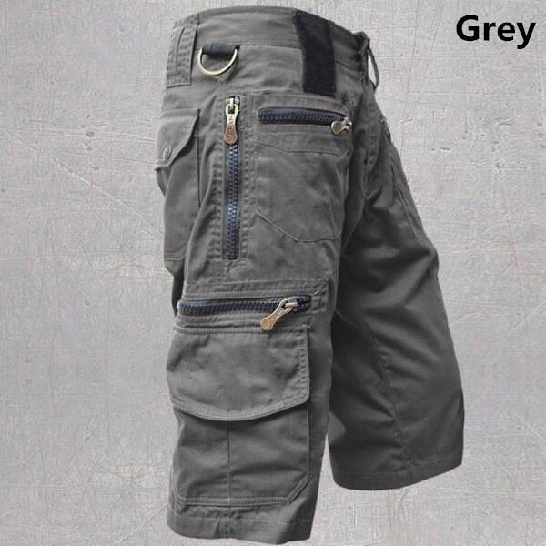 Outdoor Herren Wasserdichte Taktische Kurze Hosen für Männer Shorts Multi-Pocket Cargo Quick Dry Shorts Sommer Outdoor Shorts Lässige Gerade Hosen 4XL grau
