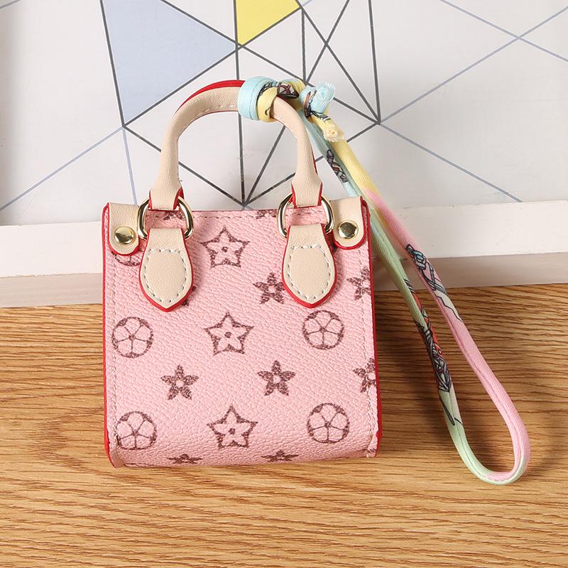 Tragetasche Mini-Wechselgeldbeutel Mini-Tasche Anhänger Kopfhörertasche Schlüsseltasche Autoanhänger Überraschung Baby-Mini-Tasche rosa