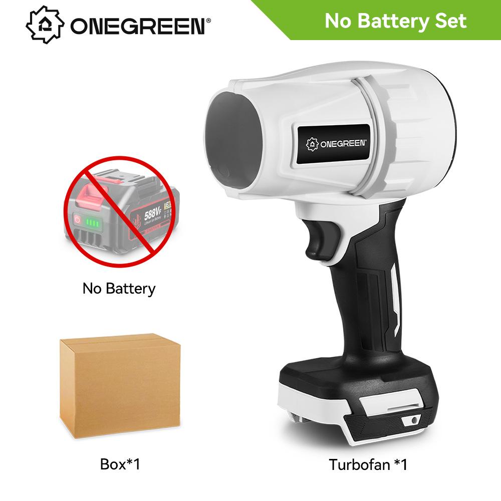 ONEGREEN 2000 W bürstenloser elektrischer Turbo-Gebläse-Jet-Ventilator, 200 m/s, Hand-Luftgebläse, heftiges Blaswerkzeug für Makita 18 V-Batterie Without battery