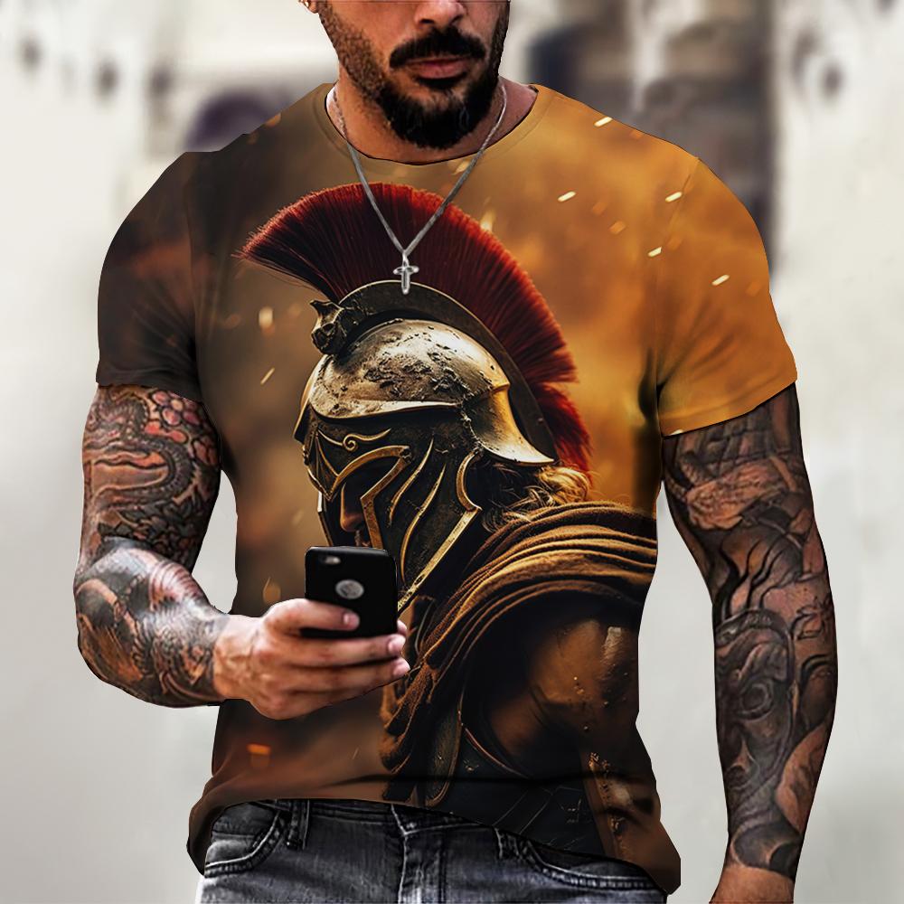 Sparta Graphic Tee Herren T-Shirt für Herren Kleidung Übergroßes T-Shirt Herren T-Shirt 3D-Druck Sommer Tops Casual Kurzarm Street L