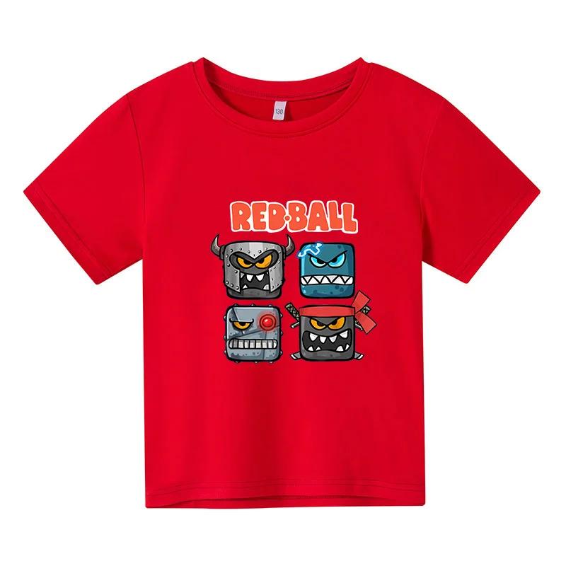 2025 Kinder Niedlich ROTER BALL 2. Druck Kleidung Kinder Sommer Mode T-Shirt Jungen Cartoon T-Shirts Mädchen Kurzarm Lässige Oberteile 120