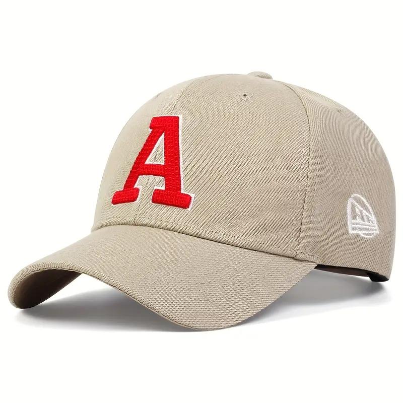 Baseballmütze mit Buchstaben-A-Stickerei, modischer Hip-Hop-Hut aus Baumwolle, Snapback-Dad-Hüte, Outdoor-Sport-Caps, Sonnenhut, Trucker-Caps, Gorras beige