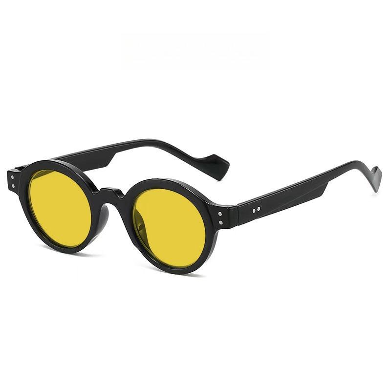 Retro Klassisch Rundes Gestell Nachtsicht Myopie Brille Damen Herren Neu Vintage Gelbe Gläser Nahsicht Brille für Anti-Fernlicht 0 yellow