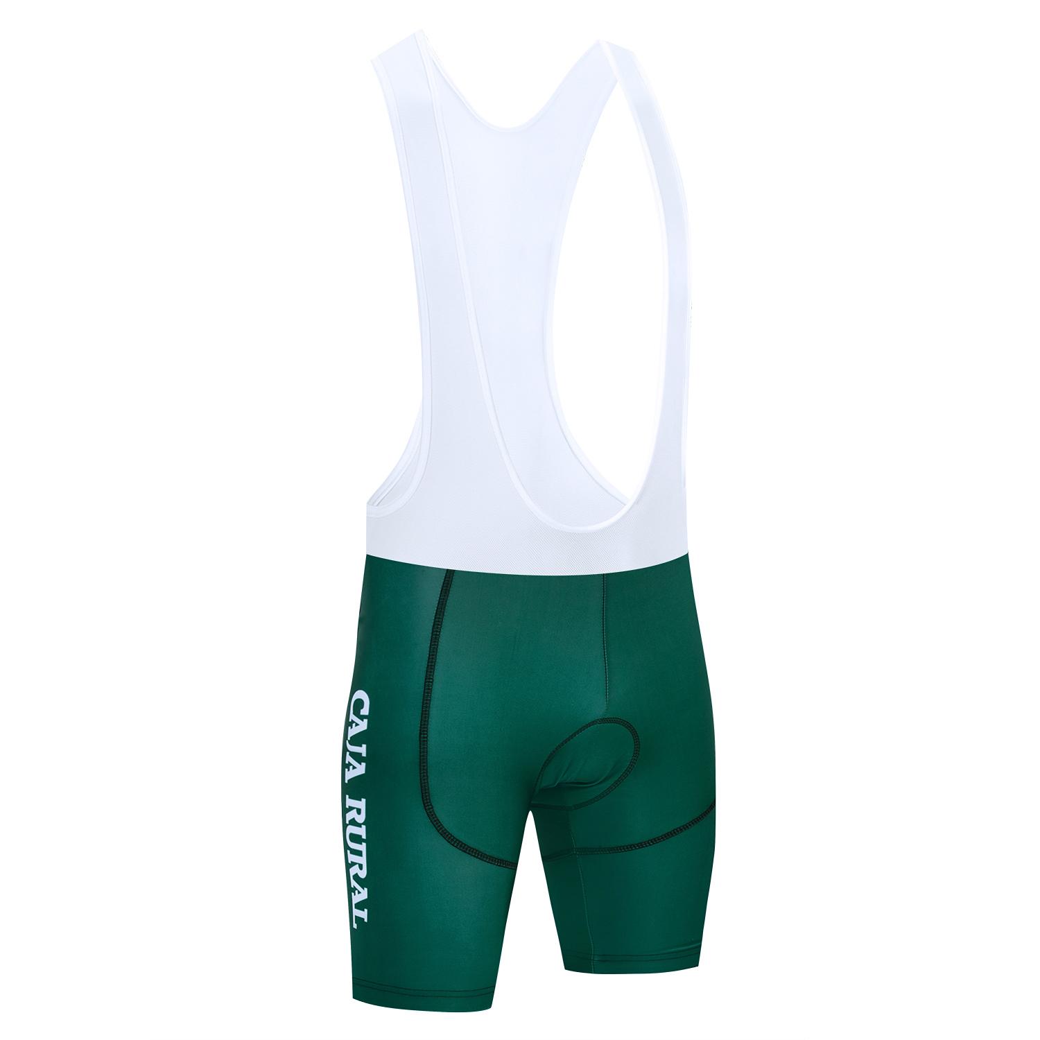 Grünes Fahrradtrikot Team CAJA RURAL Radtrikot Trägerhose Set Herren Damen Sommer Atmungsaktiv Ropa Ciclismo MTB Fahrradbekleidung L
