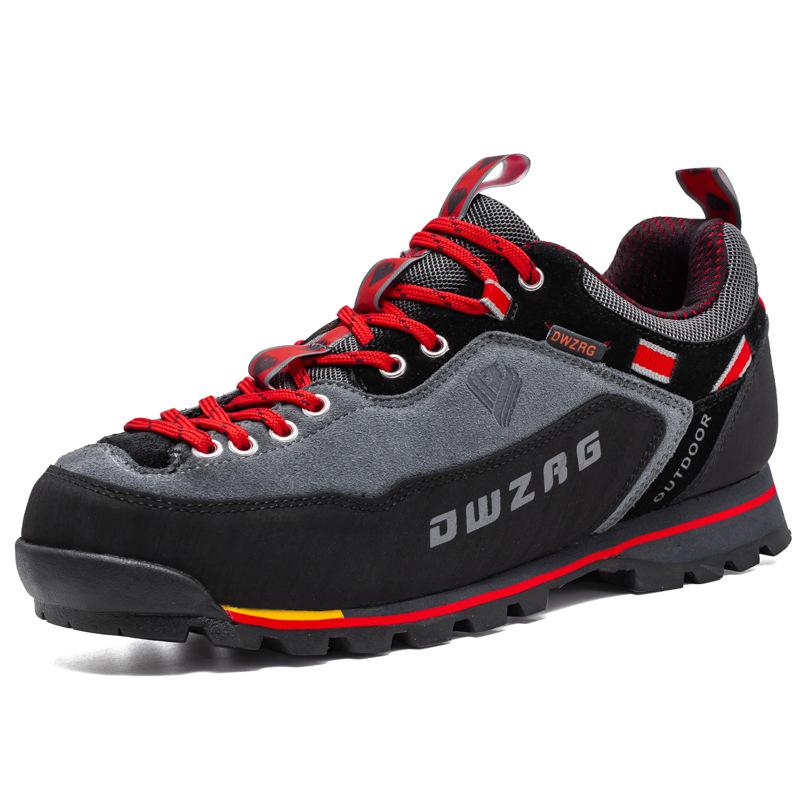 Wasserdichte Wanderschuhe Bergsteigen Schuhe Outdoor Wanderschuhe Trekking Sport Turnschuhe Männer Jagd Trekking 45 rot