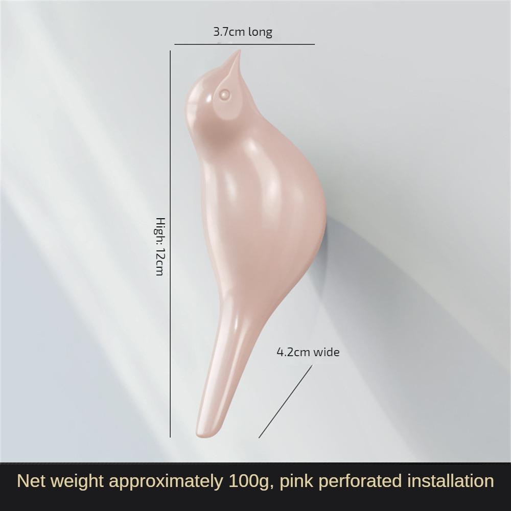 Kreative Vogel Dekoration Haken Wand Schlafzimmer Tür Kleiderbügel 3D Einzelhaken Kleiderhaken Einfache Wandbehang Dekoration rosa