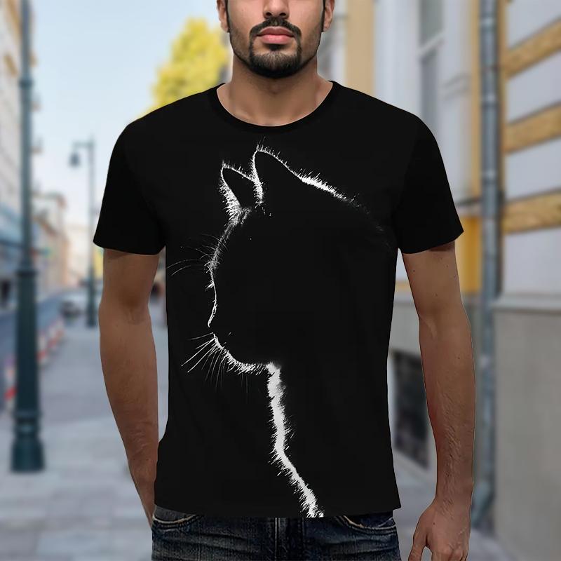 Neues Sommer-T-Shirt für Herrenmode mit Persönlichkeitsdruck für Herren 8XL weiß