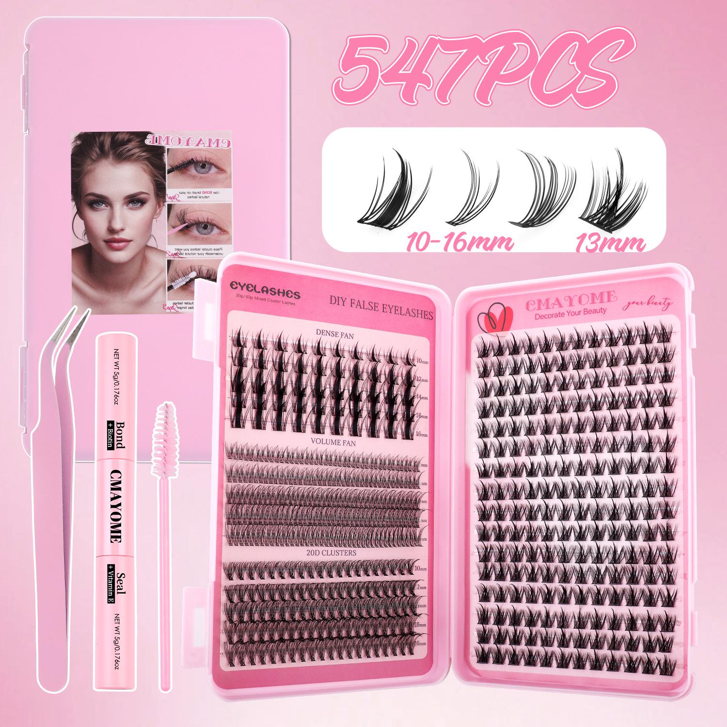 C-Kurve Einzelne Falsche Wimpern Set - 547 Büschel für DIY, Dichte und Gebogene Untere Wimpern