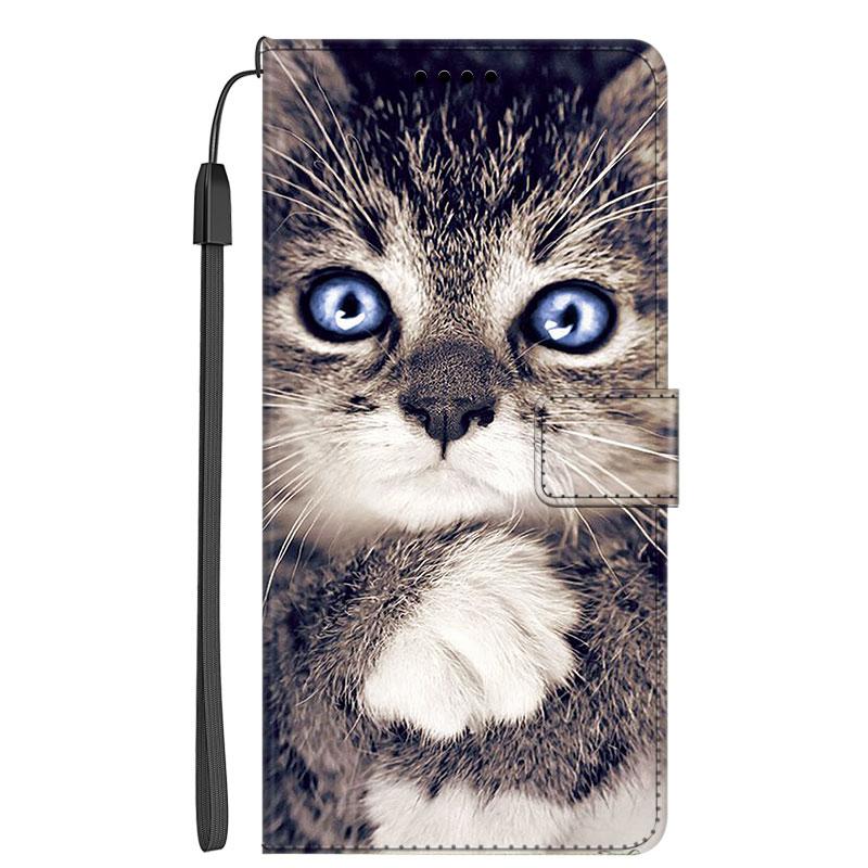 Leder Klapphülle Für Samsung Galaxy A37 A57 5G Handy Vollabdeckung Brieftasche Buch Funda Tasche Für Samsung A57 SamsungA57 Katze Wolf funda Samsung A57 5G