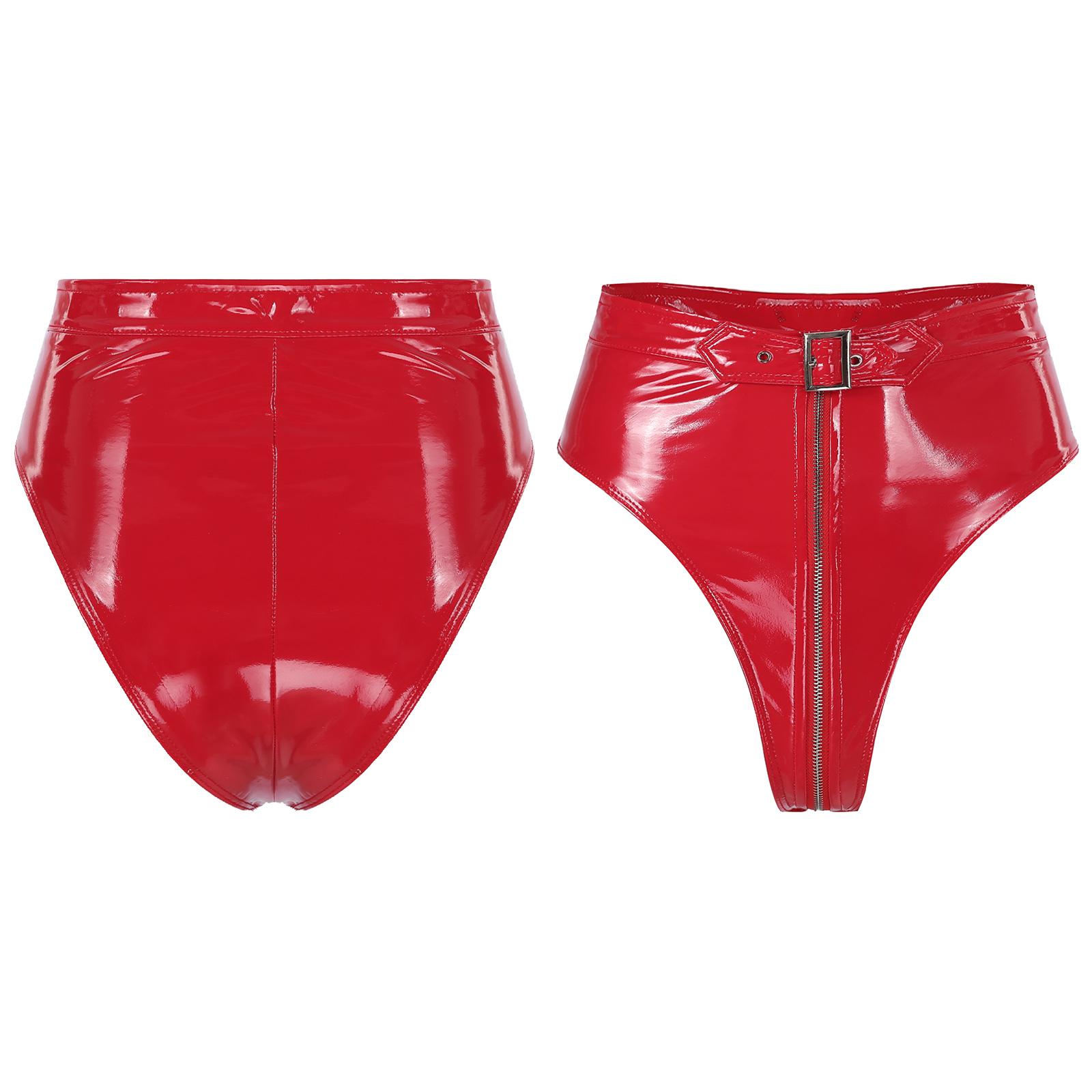 Damen Latex Hotpants Kunstleder Booty Shorts Unterwäsche Dessous Nachtclub Höschen Clubwear XL