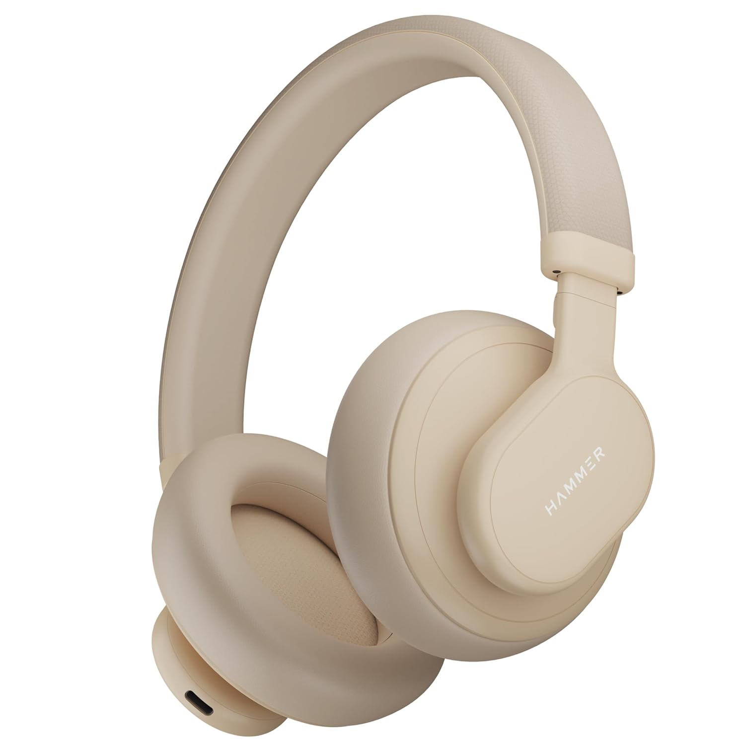 Hammer Bash Max Over-The-Ear-Kopfhörer mit kabellosem Bluetooth, Mikrofon, Touch-Steuerung, tiefen Bässen, bis zu 18 Stunden Spielzeit, Bluetooth 5.3 (Aprikose) apricot