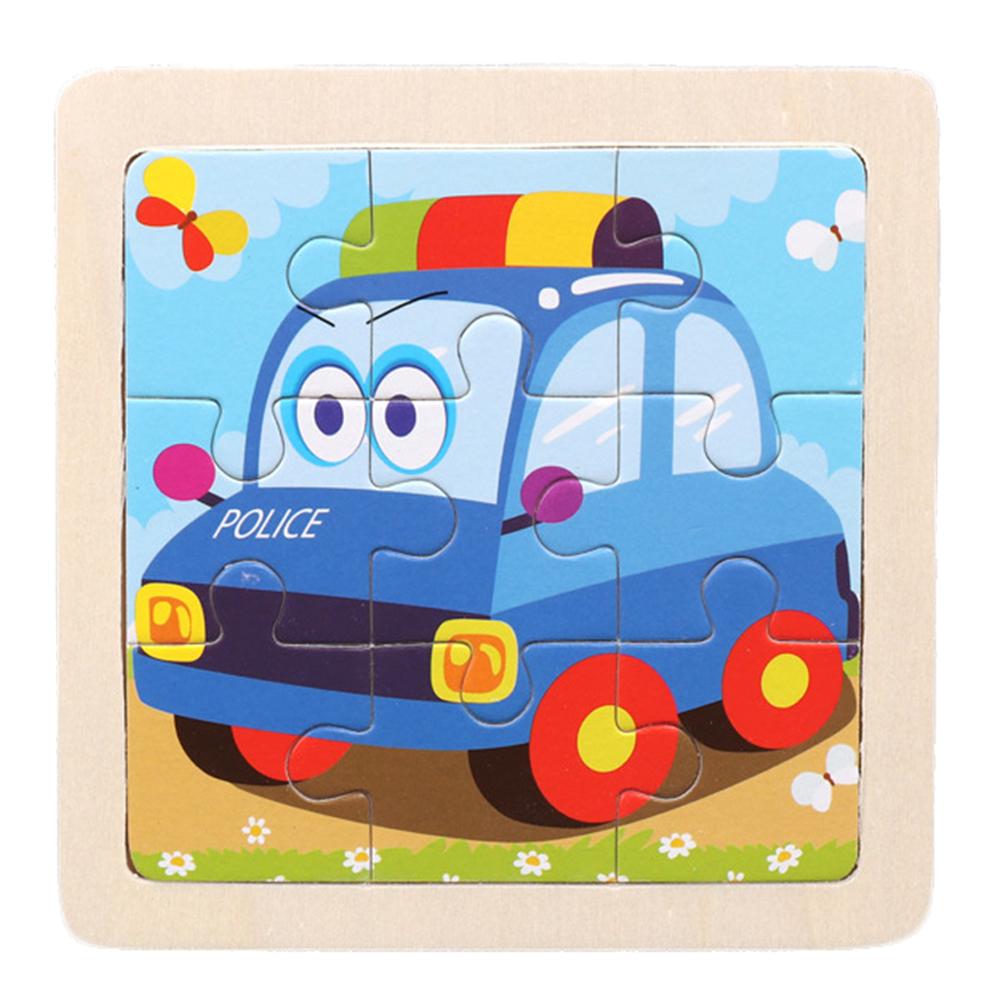 TOYS & TOTS 9 Stücke Holz Cartoon Tiere Puzzle Lernen Bildung Panel Kinderspielzeug Ambulance#