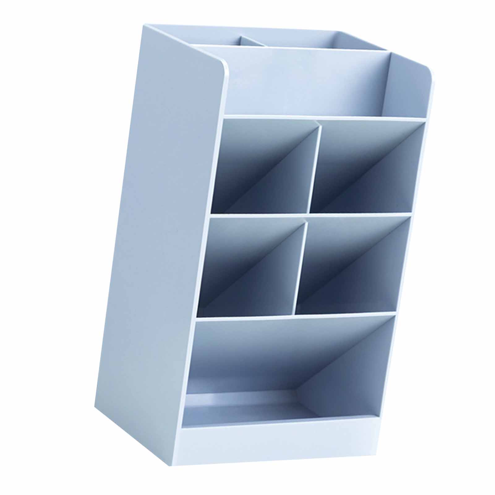 Stifthalter, Mehrzweck, Große Kapazität, Modernes, Einfaches, Schräges Design, 5 Fächer, Bleistifthalter blau