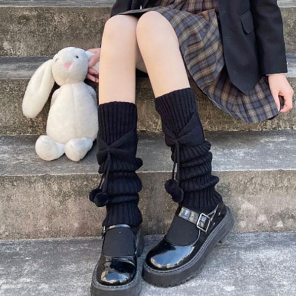 Winter Beinwärmer Flauschige Goth Gyaru Y2k Accessoires Gothic Lolita Stricksocken Damen Beinwärmer Ladi Socke Gothic Style Legging Length 40cm