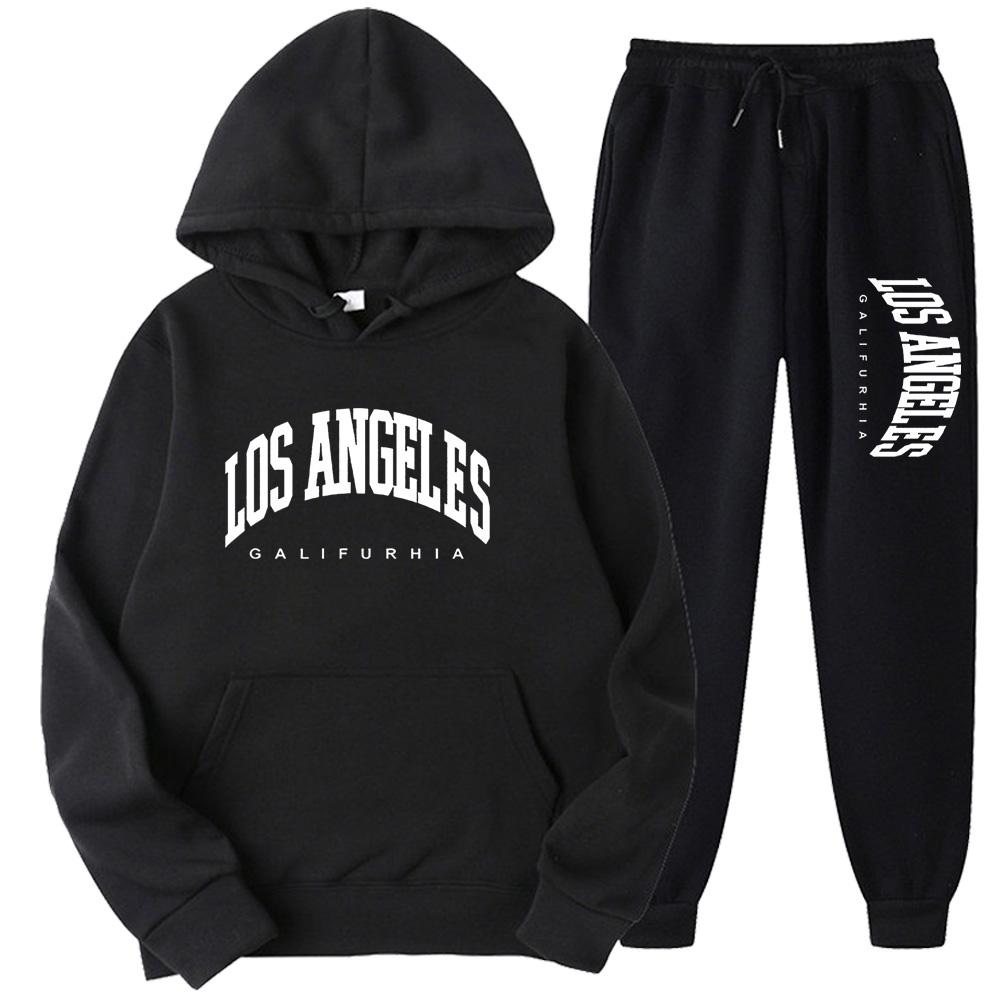 LOS ANGELES GALIFURHIA Männer/Frauen Sport Anzüge Mode Trainingsanzug Hoodies + Hosen Zwei Stücke Sets Laufen Casual Sweatshirts Sweatpa XL