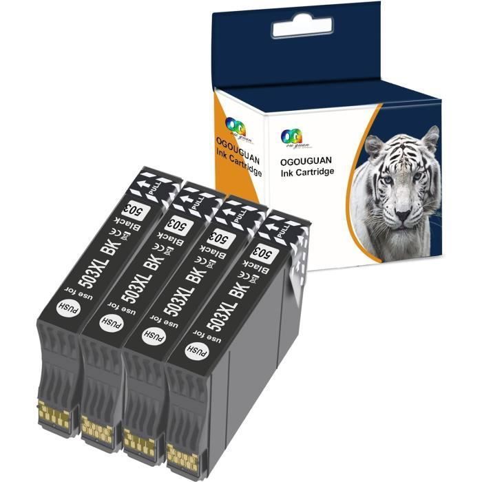 Tintenpatronen 503XL - OGOUGUAN - Kompatibel mit Epson - 4 Stück - Schwarz und Farben - 550 Seiten Schwarz