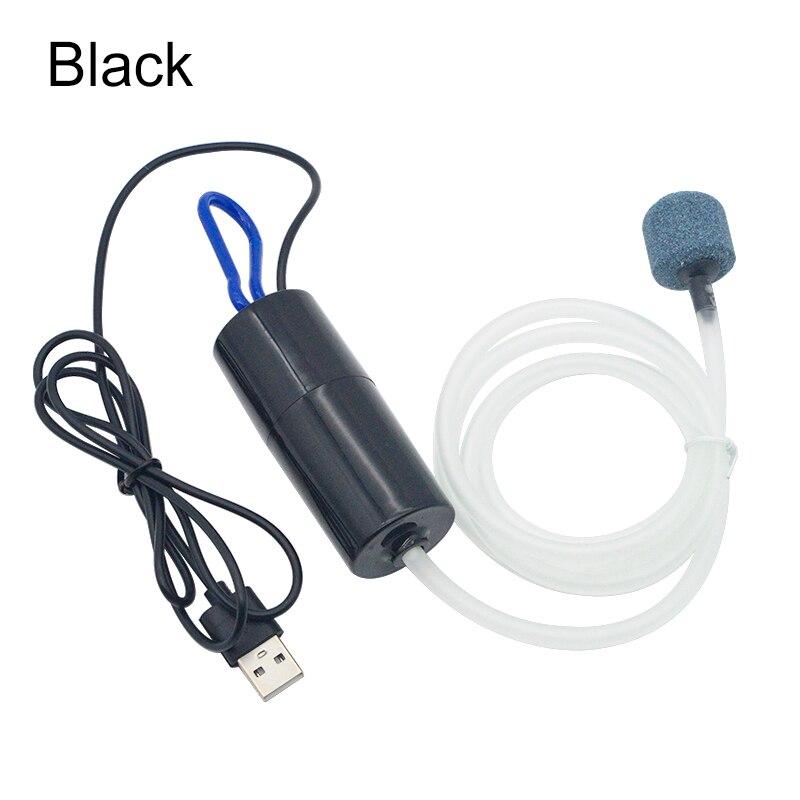 Aquarium Sauerstoff Luftpumpe Aquarium USB Silent Air Kompressor Belüfter Tragbare Mini Kleine Oxygenator Aquarium Zubehör 5v 1W schwarz