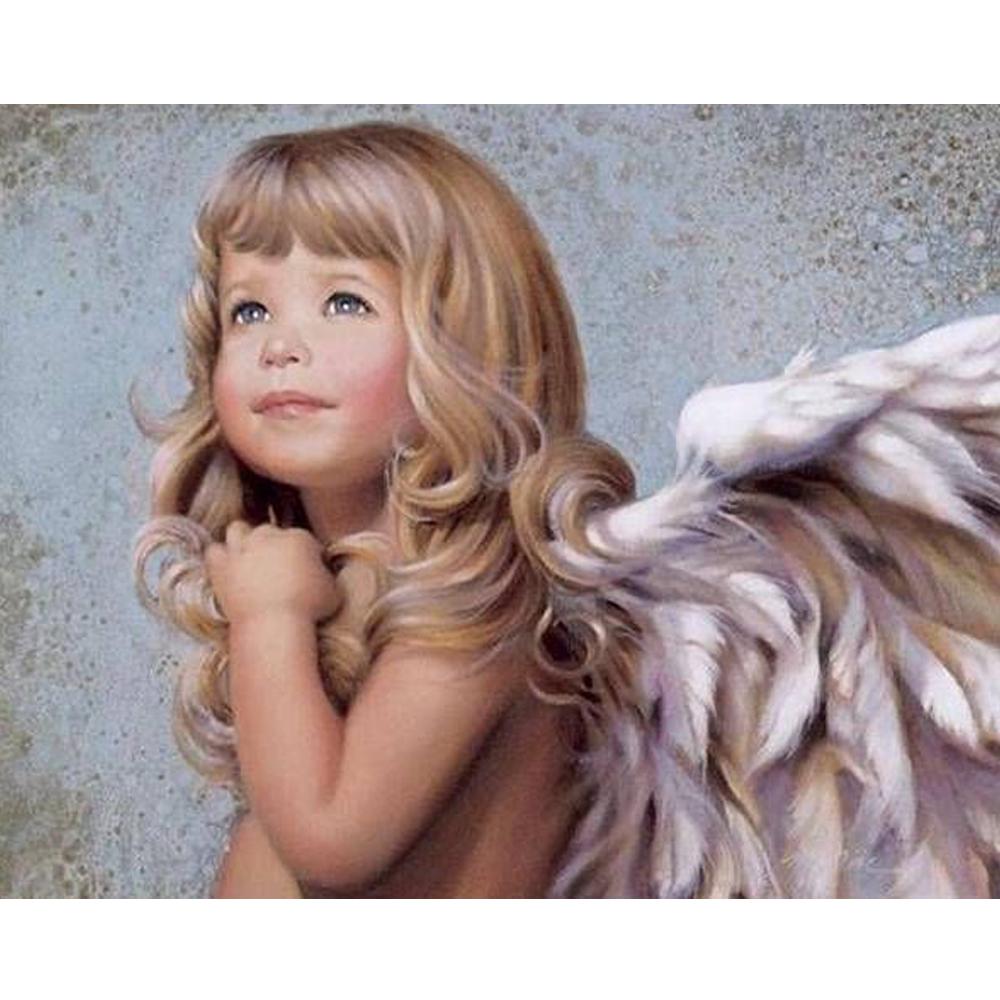 Quadratischer/runder Diamant 5D DIY Diamant Stickerei Engel Mädchen Baby Diamant Malerei Kreuzstich Wasser Diamant Mosaik Dekoration Full Round (20X30CM)