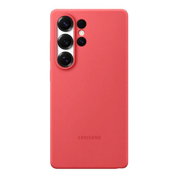 Original Samsung Silikonhülle für Samsung Galaxy S25 Ultra SM-S938B Seidig weiche Silikon-Handy-Schutzhülle rot