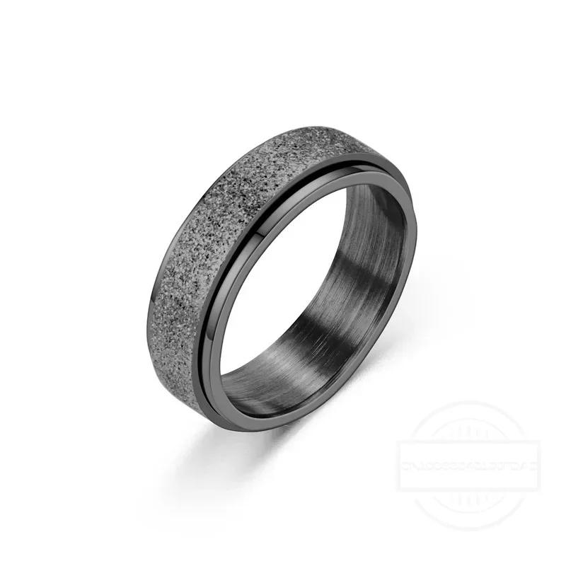 6mm Angst Fidget Spinner Ringe für Männer Glatter Edelstahl Drehender Ring für Frauen Anti-Stress Schmuck Geschenk 12 gray