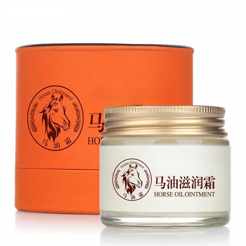 Pferdeöl, feuchtigkeitsspendende und strahlende Gesichtscreme, Anti-Aging-Lifting, straffende, aufhellende Gesichtscreme gegen Falten 70g