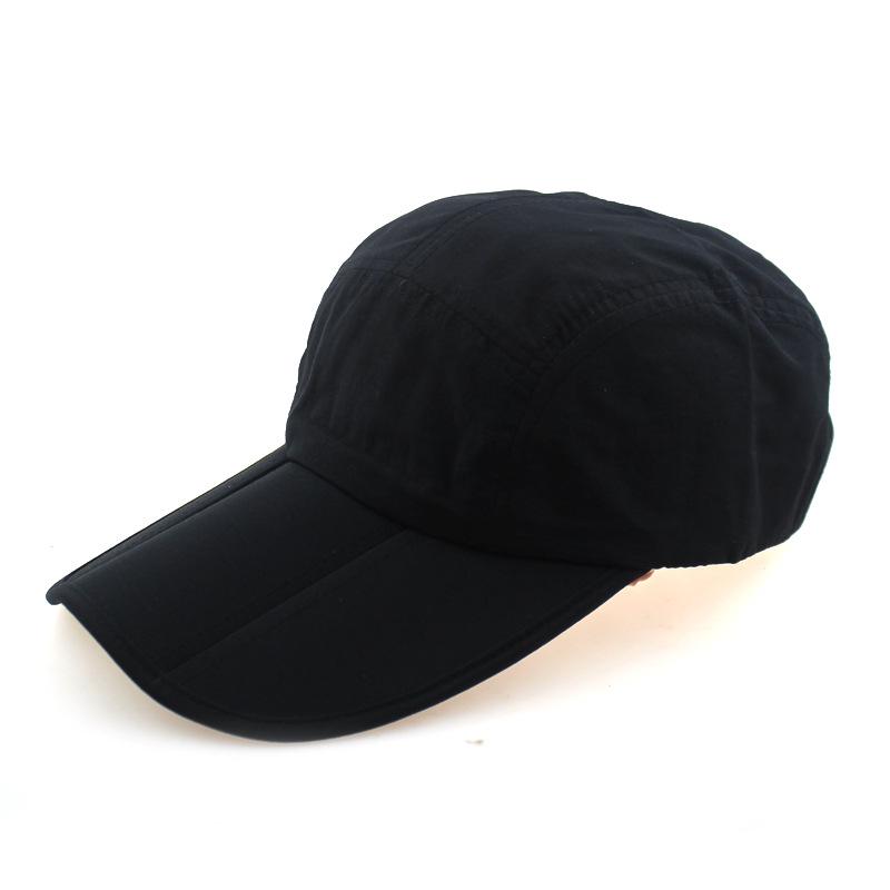 Folding Sonnenschutz Baseball Kappe Schnell Trocknend Schirmmütze Outdoor Angeln Hut Männer Frauen Sport Baseball Kappe Marke Angeln Hut Männer sport Adjustable schwarz