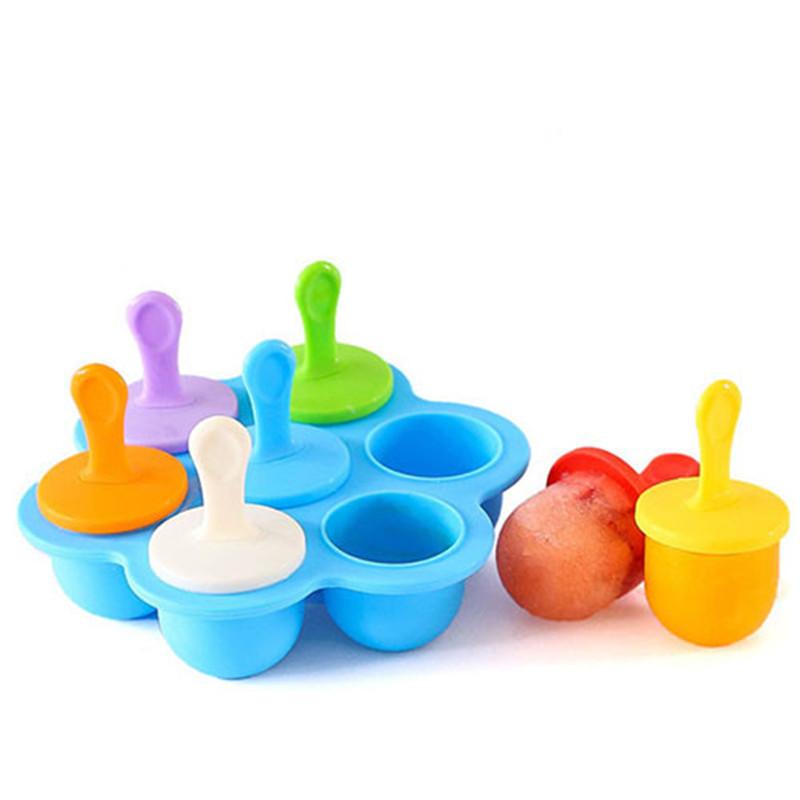 Eis Eis Pops Form Tragbare Lebensmittel Grade Popsicle Form Ball Maker Baby DIY Lebensmittel Ergänzung Werkzeuge Obst Shake Zubehör blau