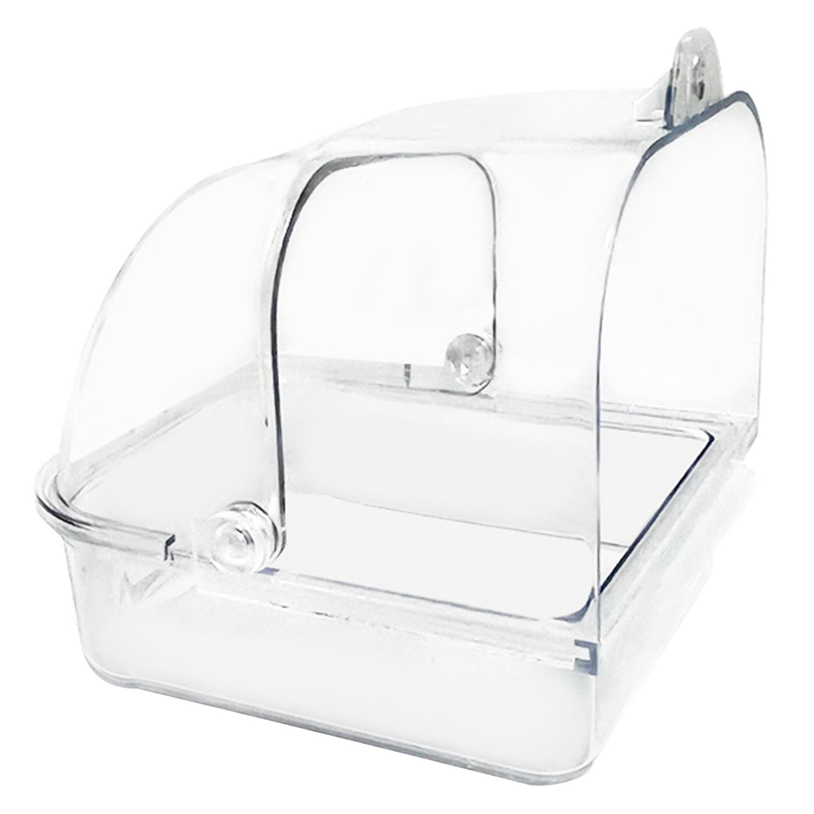 Badezimmer für Vögel in allen Größen für Papageien Vogel Klare Badewanne Vogelkäfig Duschbox Badezubehör für Sittiche Unzertrennliche weiß