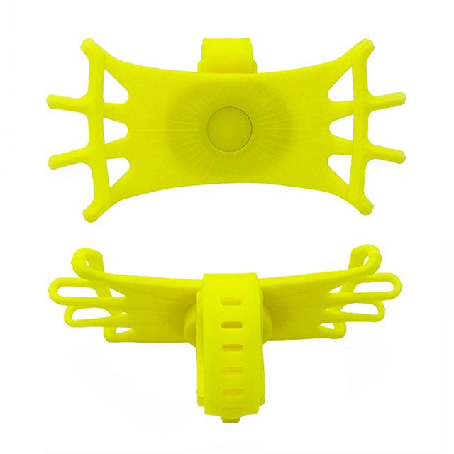 Silikon-Fahrrad-Telefonhalter für Smart-Handy-Ständer, Halterung, Band, Fahrrad-GPS-Clip, universell gelb