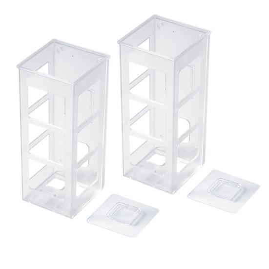 Yousheng 2 Stück Wandmontiertes Aufbewahrungsregal Haarwerkzeug-Organizer Starke Tragfähigkeit Große Kapazität Selbstklebend Eisen Kamm Glätteisen Halter reinfarbig