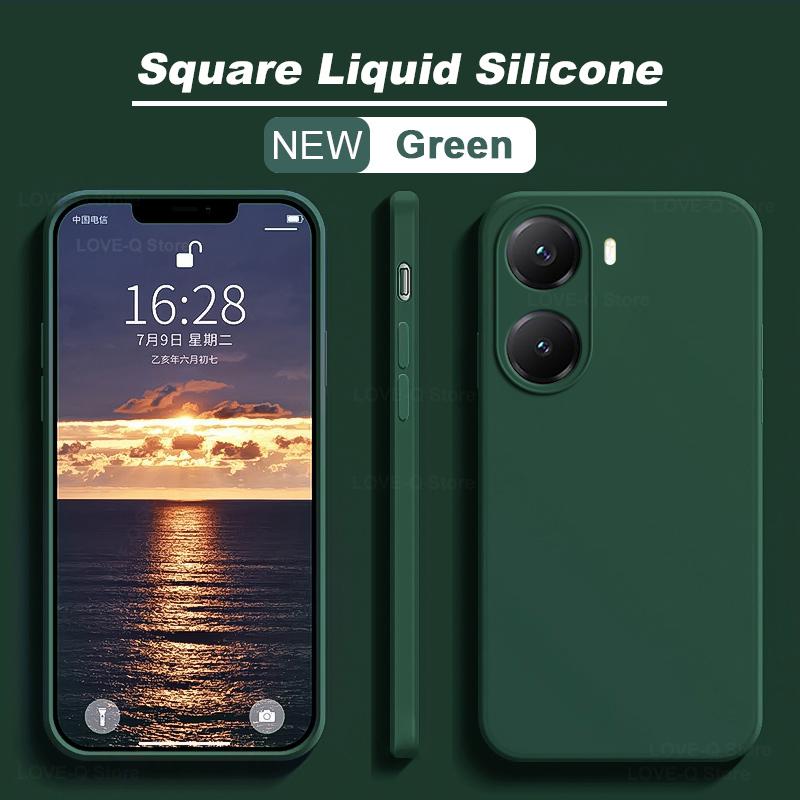 Für Poco X7 Pro Hülle Flüssigsilikon Stoßfeste Handyhüllen Für Xiaomi Poco X7 Pro Weiche TPU Hülle For Poco X7 dunkelgrüne