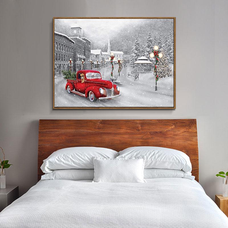 Diamant-Stickerei voller Malerei Diy Diamant-Malerei verschneiten Winter Handarbeit Diamant Mosaik Stich 20X30CM