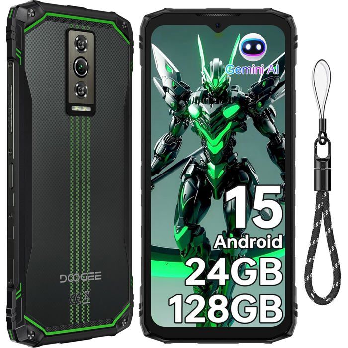 DOOGEE Blade 10 Energy Smartphone Robust 24GB+128GB 6.56 6150mAh Unzerbrechliches Mobiltelefon Android 15 Dual-SIM 4.5G/NFC Grün grün
