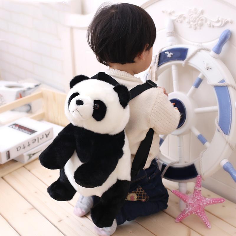 Panda Rucksäcke Stofftier Tasche Mädchen Jungen Plüsch Verstellbare Schulranzen Kindergarten Plüsch Rucksack Spielzeug Kinder Geschenke 40x20cm