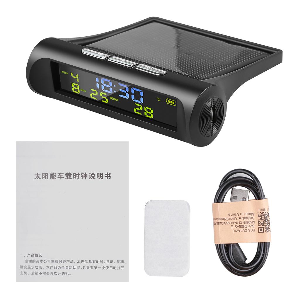 Solar Auto Uhr mit LCD Zeit Datum In-Auto Temperatur Display Auto Innen Zubehör Auto Teil