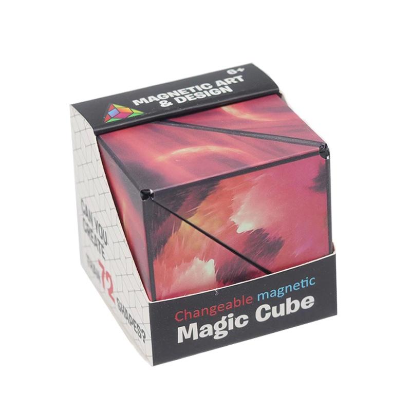 3D veränderbarer magnetischer Zauberwürfel für Kinder Puzzle Cube Antistress Spielzeug Erwachsene Cubo Fidget Toys verwandelt sich in über 70 Formen rot