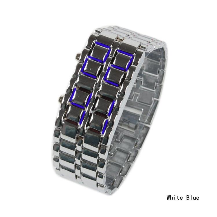 Vollstahl-Herrenuhr, Herrenuhr, modische Armbanduhr blau/silber