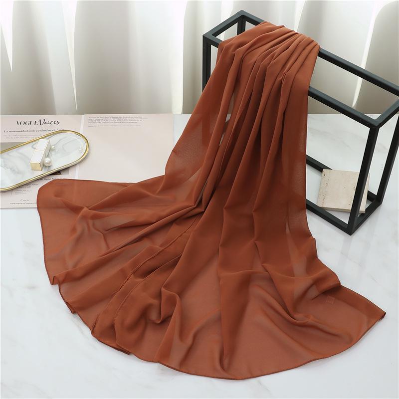Rechteckiger Chiffon-Schal mit Perlenmuster: Vielseitiges Kopftuch und Schal für Damen. 175*70cm