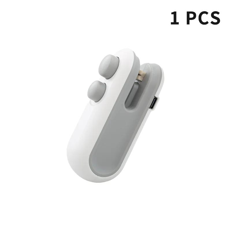 Tragbares Mini-Versiegelungsgerät, 2-in-1-Heißsiegelgerät für Snacks, Heimgebrauch, wiederaufladbares Versiegelungsgerät, Vakuumversiegelungsgerät, Snacks, Heißsiegelgerät für Plastiktüten