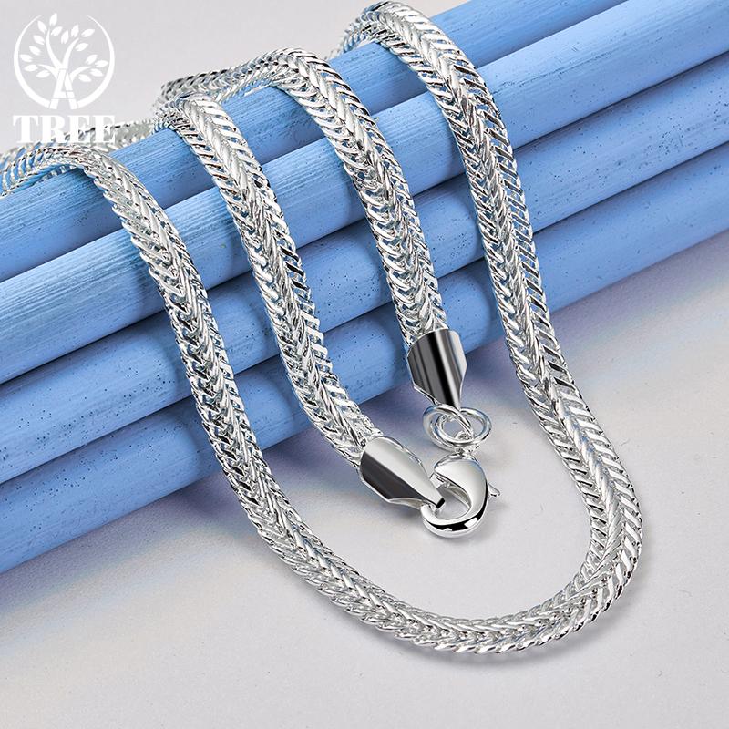 AliZero Halskette aus 925er Sterlingsilber, Schlangenknochenkette, 50,8 cm, für Hochzeiten, Modeschmuck 50cm