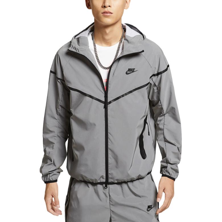 Nike Woven FW24 Flash Jacken & Mäntel Herren Reflektierendes Silber/Schwarz FZ7586-035 XL